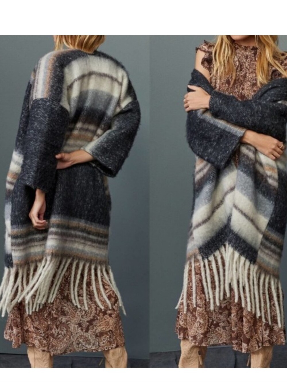 Anthropologie striped knit kimono